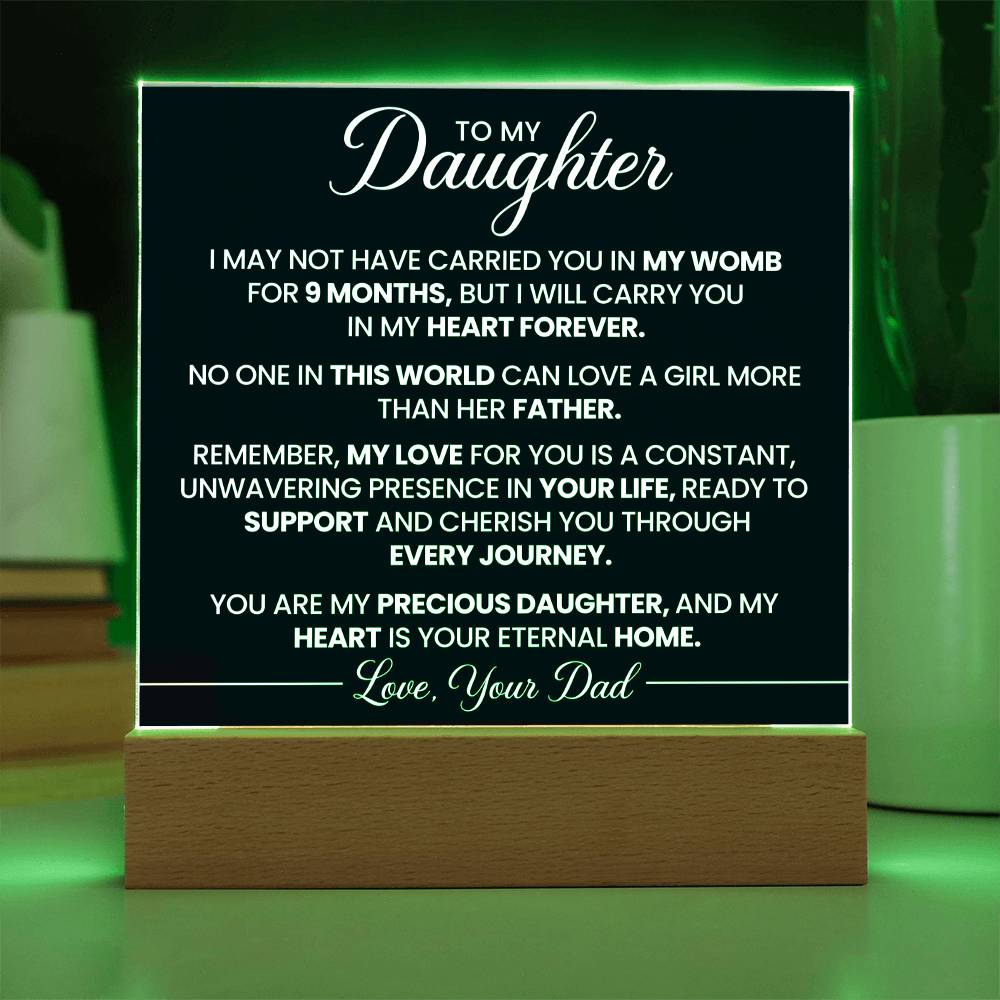 To My Daughter Acrylic Square Plaque