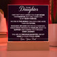 To My Daughter Acrylic Square Plaque