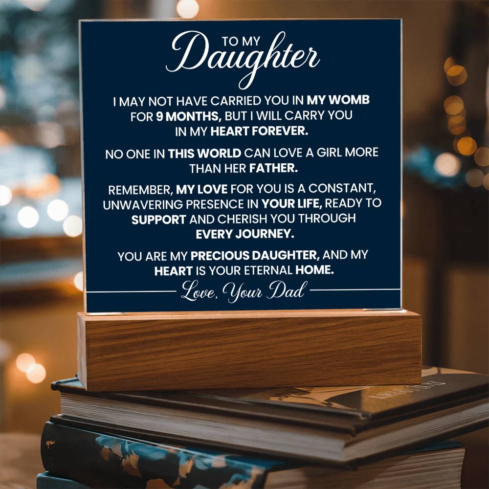 To My Daughter Acrylic Square Plaque