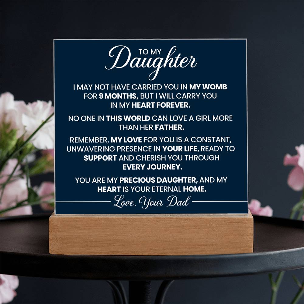 To My Daughter Acrylic Square Plaque