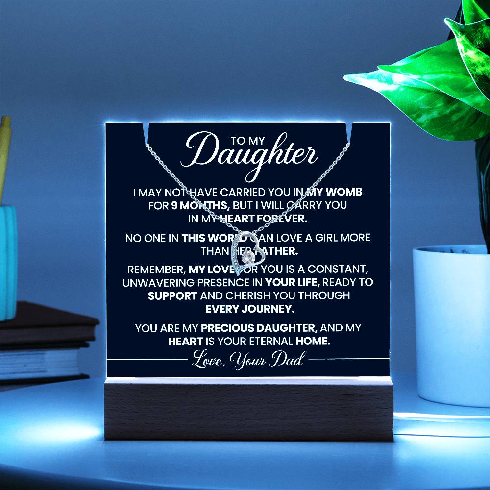 To My Daughter - Keepsake Acrylic & Forever Love Necklace