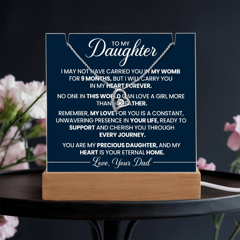 To My Daughter - Keepsake Acrylic & Forever Love Necklace