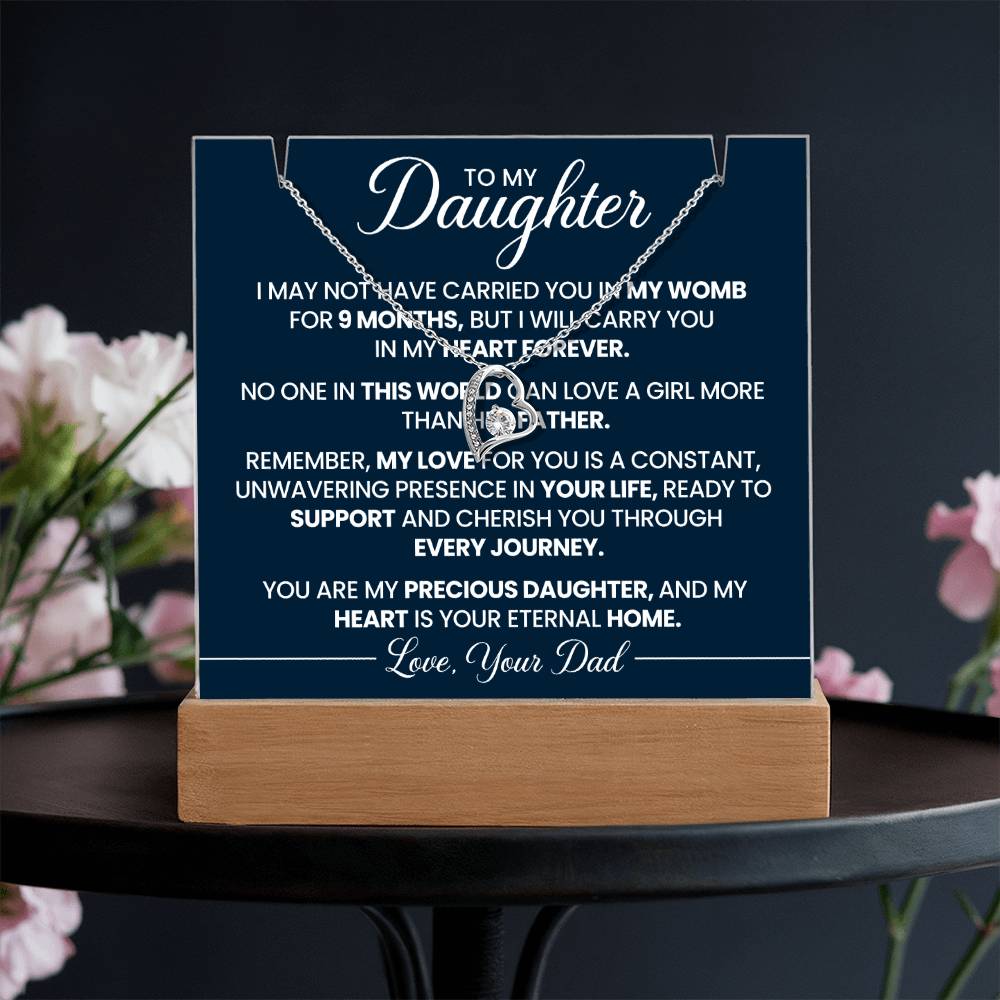 To My Daughter - Keepsake Acrylic & Forever Love Necklace