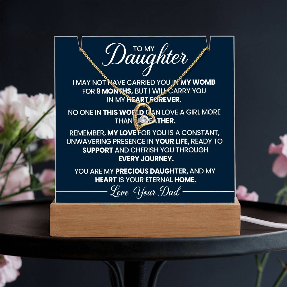 To My Daughter - Keepsake Acrylic & Forever Love Necklace