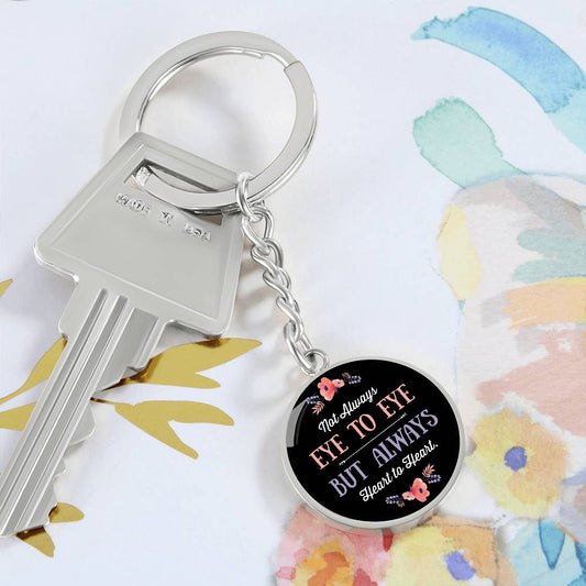 EYE TO EYE Graphic Circle Keychain DOG TAG