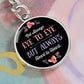 EYE TO EYE Graphic Circle Keychain DOG TAG