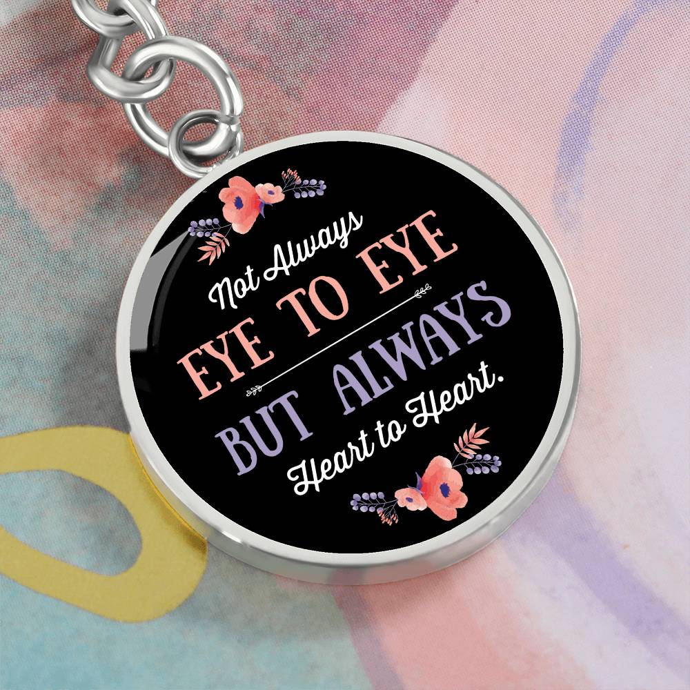 EYE TO EYE Graphic Circle Keychain DOG TAG