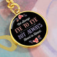EYE TO EYE Graphic Circle Keychain DOG TAG