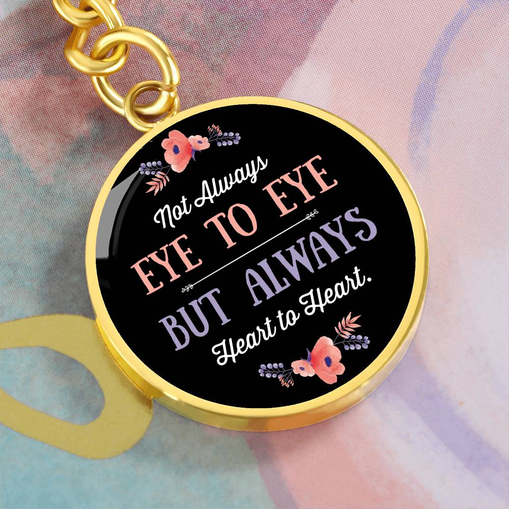 EYE TO EYE Graphic Circle Keychain DOG TAG