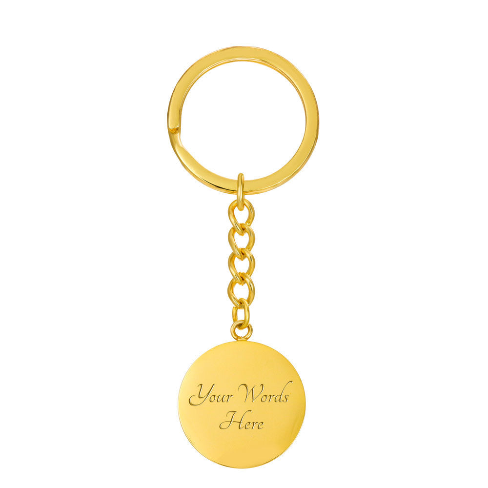 EYE TO EYE Graphic Circle Keychain DOG TAG